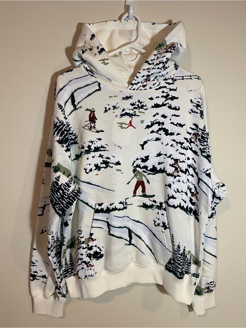 Jordan Brooklyn Fleece Hoodie White Snowboard Ski Christmas HV1050-133 - Small